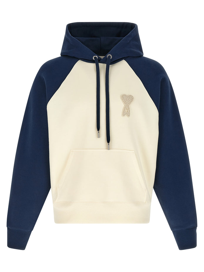 Ami Paris Blue Cotton Sweatshirt