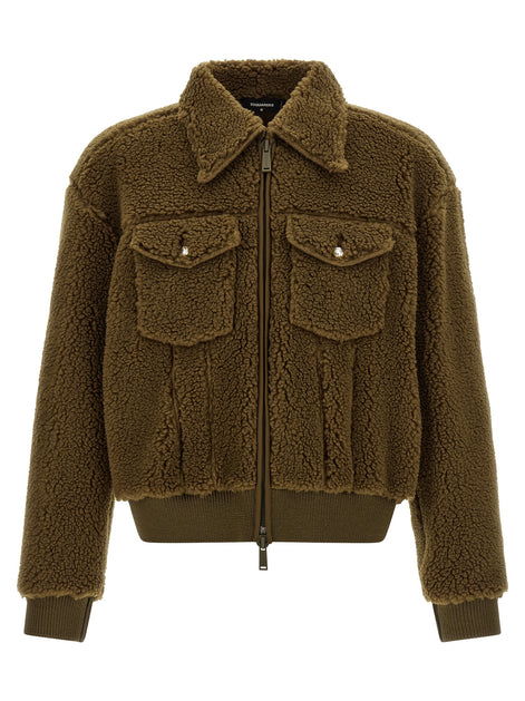 Dsquared² Brown Polyester Full-Length Jacket