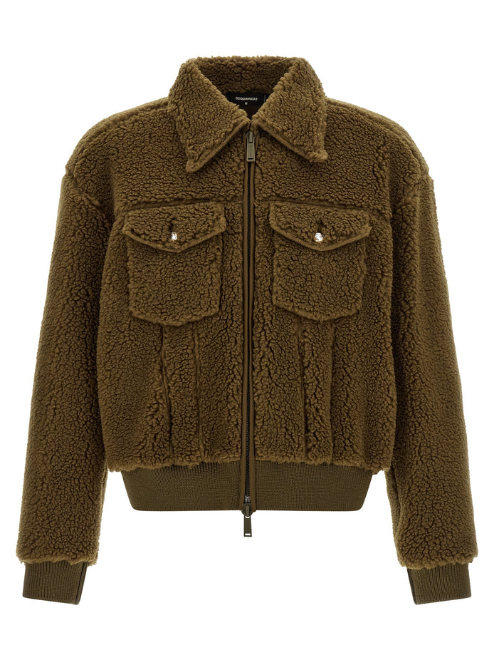 Dsquared² Brown Polyester Full-Length Jacket