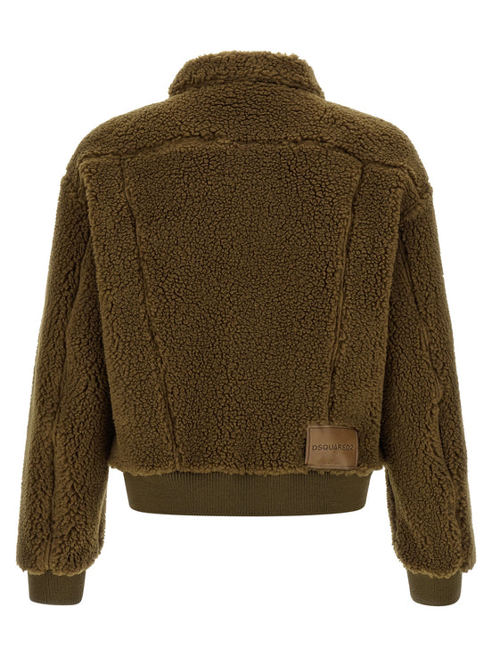Dsquared² Brown Polyester Full-Length Jacket