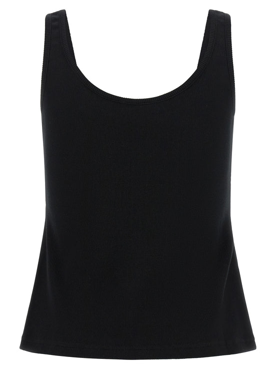 Off-White Black Cotton Tank Tops