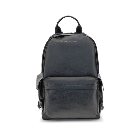 Brunello Cucinelli Black Calf Leather Bos Taurus Handbag