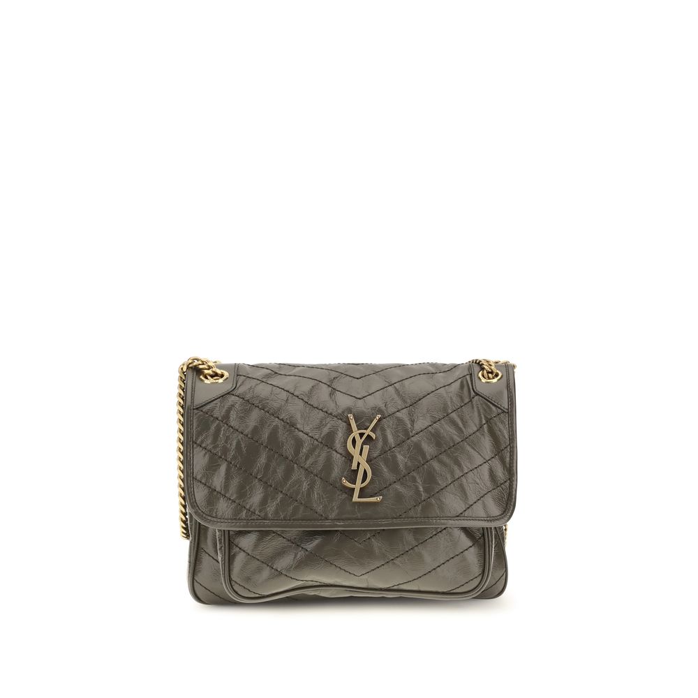 Saint Laurent Niki medium Bicolor Leather Shoulder Bag