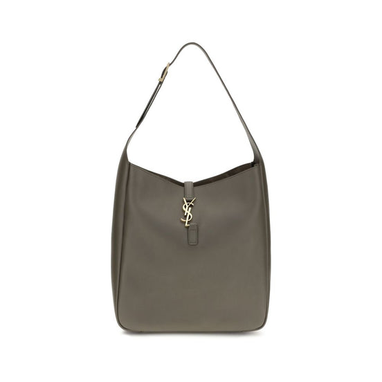Saint Laurent Le 5 À 7 Supple large Gray Leather Shoulder Bag
