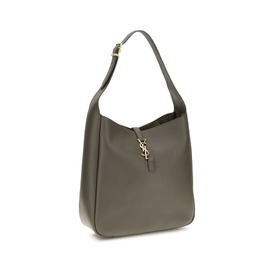 Saint Laurent Le 5 À 7 Supple large Gray Leather Shoulder Bag