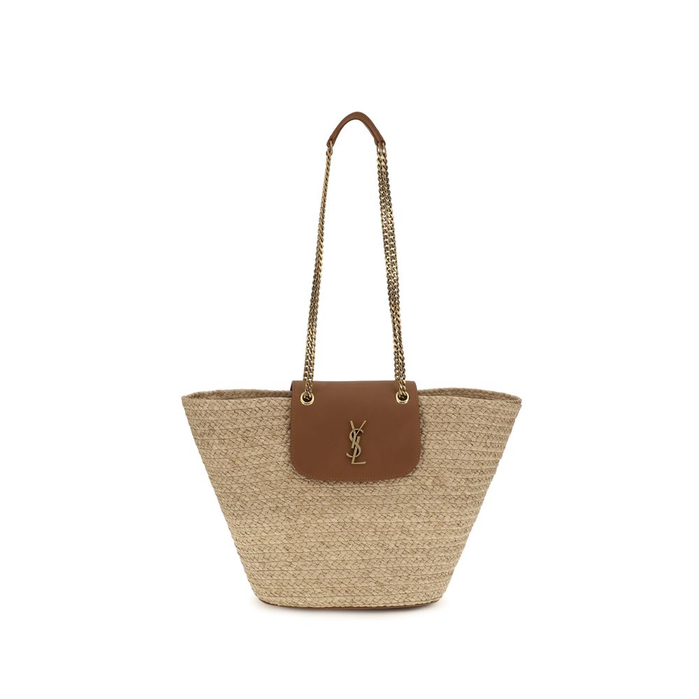 Saint Laurent Manon Beige Raffia Shoulder Bag