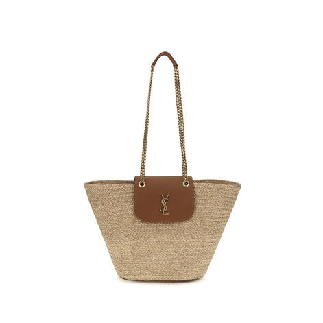 Saint Laurent Manon Beige Raffia Shoulder Bag