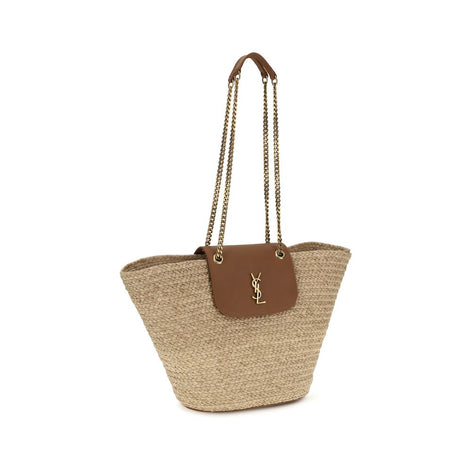 Saint Laurent Manon Beige Raffia Shoulder Bag