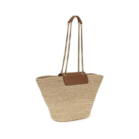 Saint Laurent Manon Beige Raffia Shoulder Bag