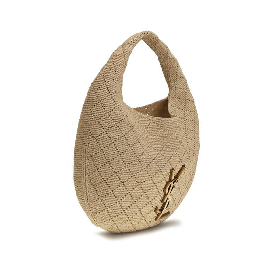 Saint Laurent Icare Hobo Beige Raffia Shoulder Bag