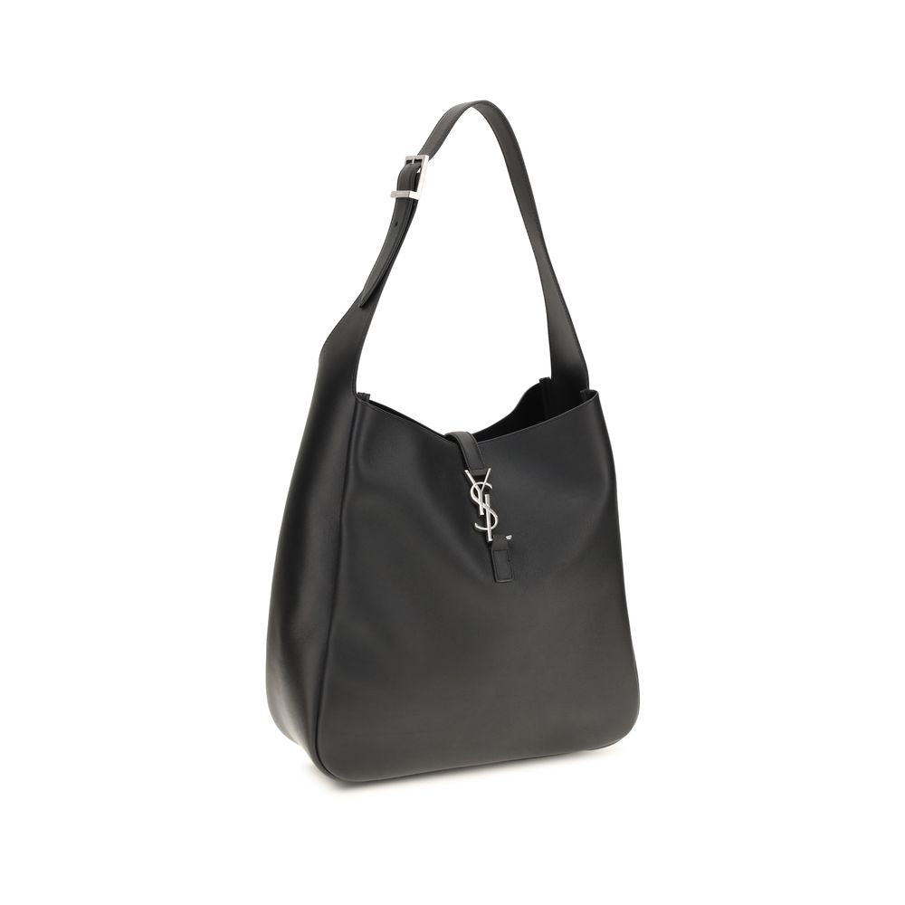 Saint Laurent Le 5 À 7 Supple large Black Leather Shoulder Bag