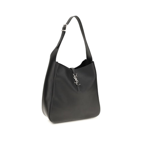 Saint Laurent Le 5 À 7 Supple large Black Leather Shoulder Bag
