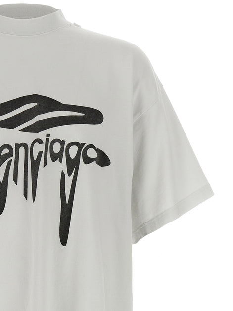 Balenciaga White Cotton T-Shirt