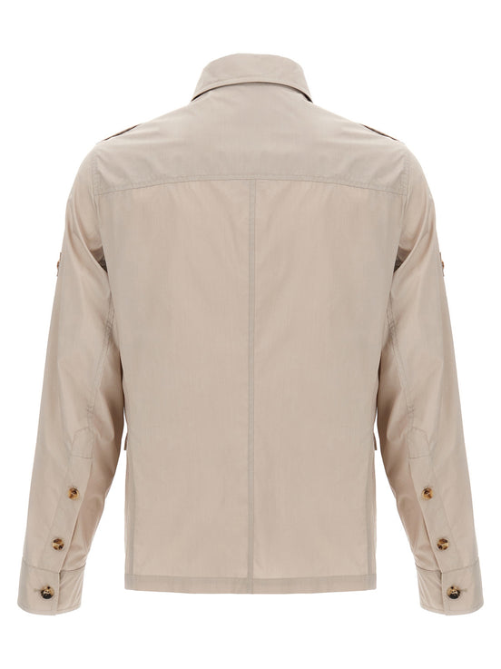 Brunello Cucinelli Beige Cotton Full-Length Jacket