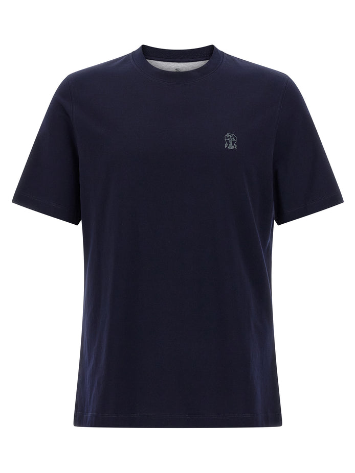 Brunello Cucinelli Blue Cotton T-Shirt