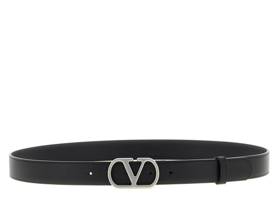 Valentino Garavani Black Calfskin Regular Belt