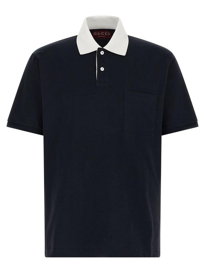 Gucci Blue Cotton Polo Shirt