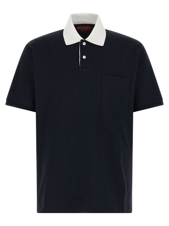 Gucci Blue Cotton Polo Shirt