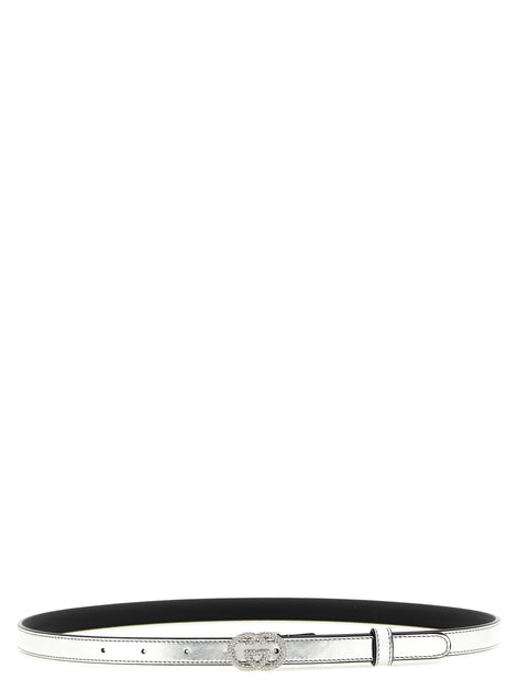 Gucci Silver Calfskin Thin Belt