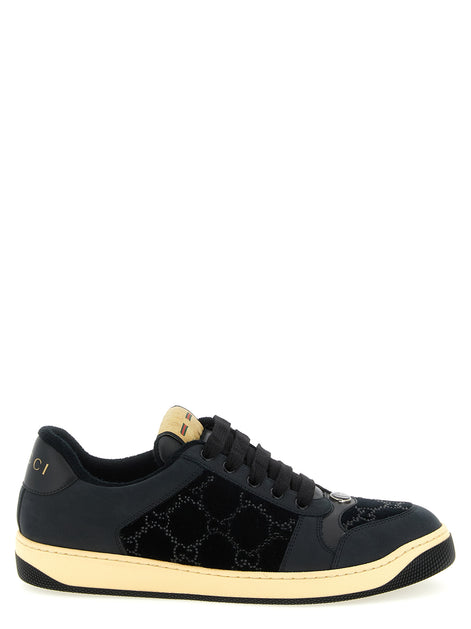 Gucci Black Cotton Low Top Sneakers
