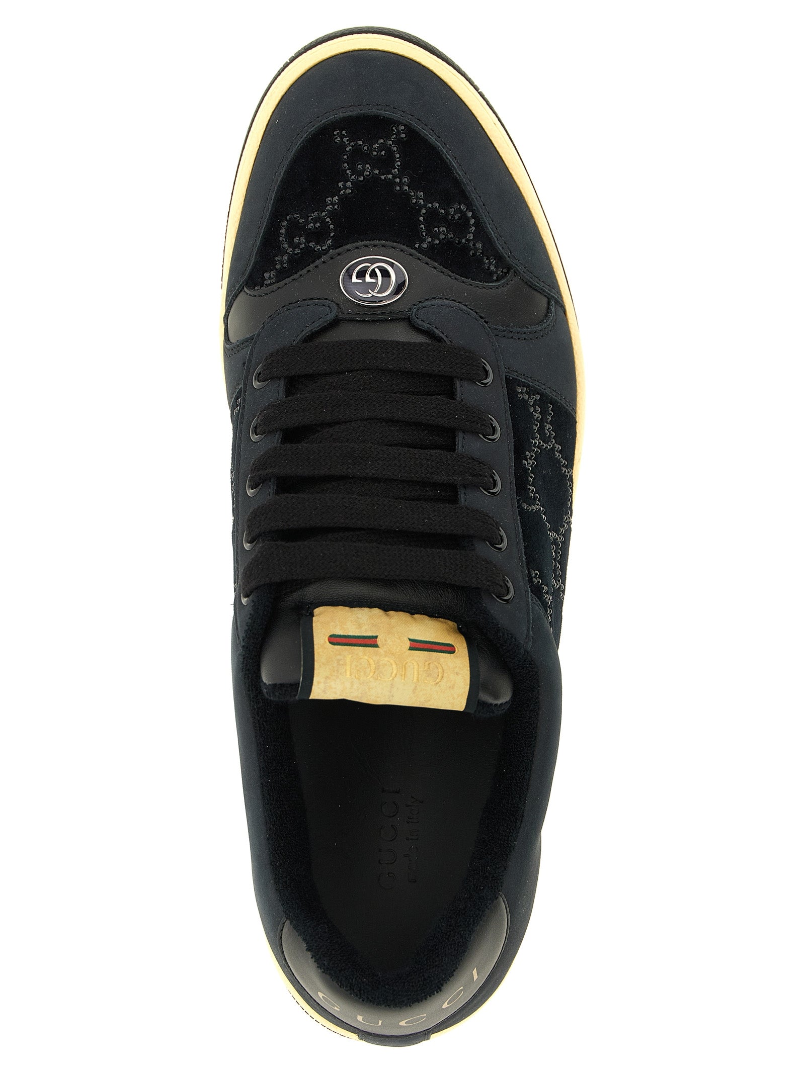 Gucci Black Cotton Low Top Sneakers