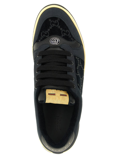 Gucci Black Cotton Low Top Sneakers