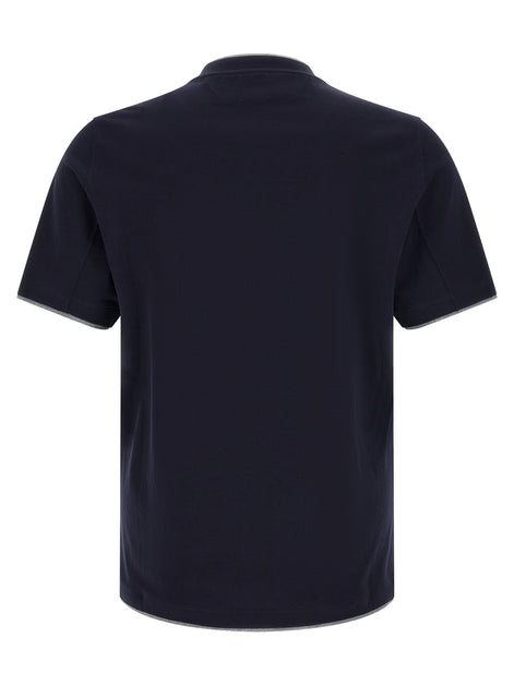 Brunello Cucinelli Blue Cotton T-Shirt