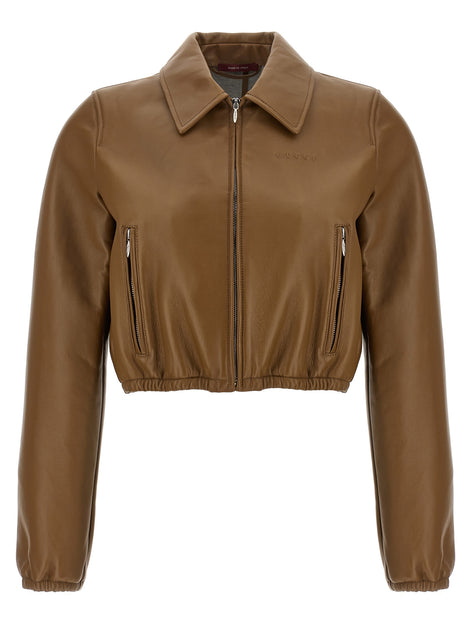Gucci Beige Lamb Leather Leather Jacket