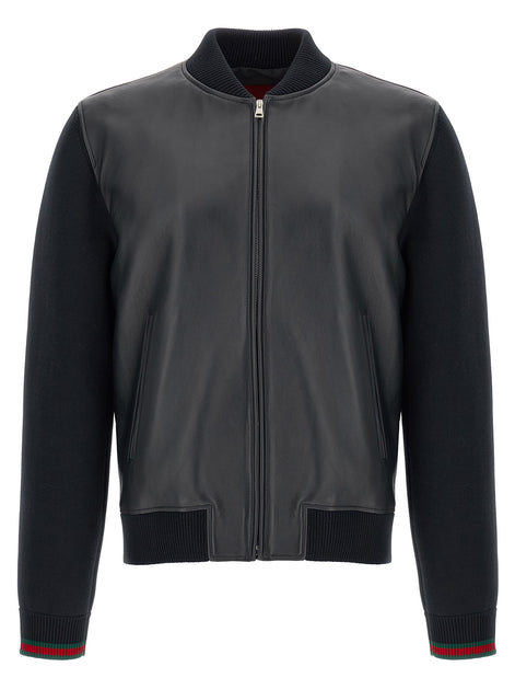 Gucci Blue Lamb Leather Leather Jacket