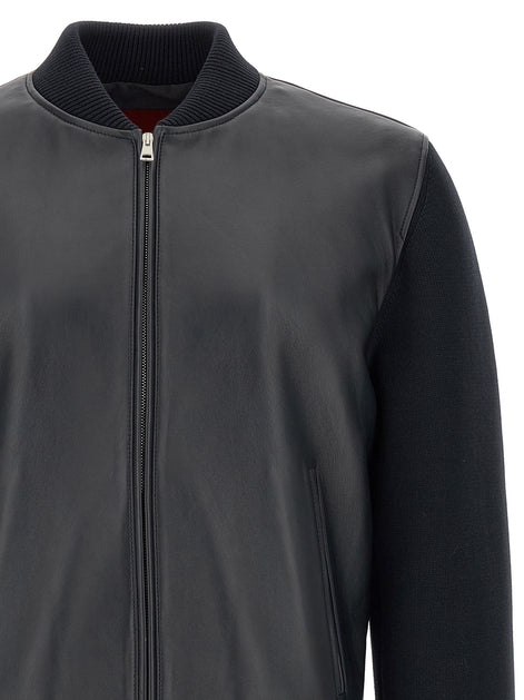 Gucci Blue Lamb Leather Leather Jacket