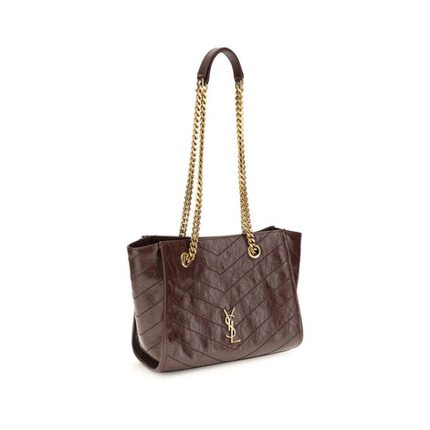 Saint Laurent Niki small Shopping Brown Leather Shoulder Bag