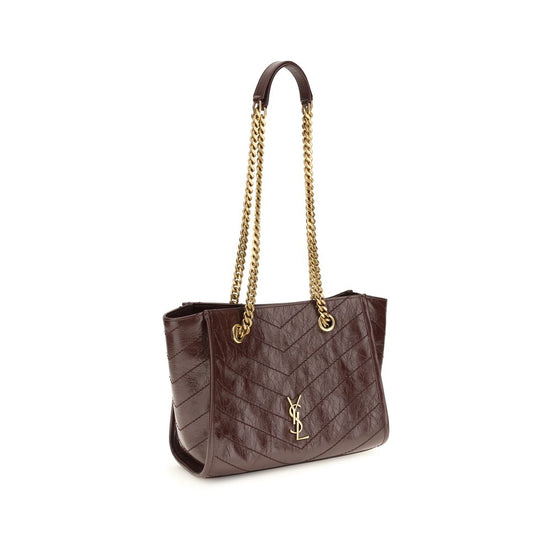Saint Laurent Niki small Shopping Brown Leather Shoulder Bag