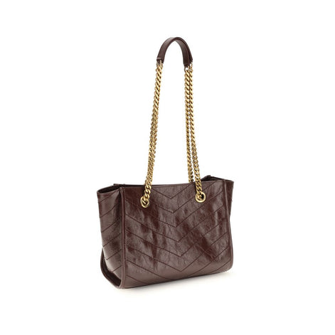 Saint Laurent Niki small Shopping Brown Leather Shoulder Bag