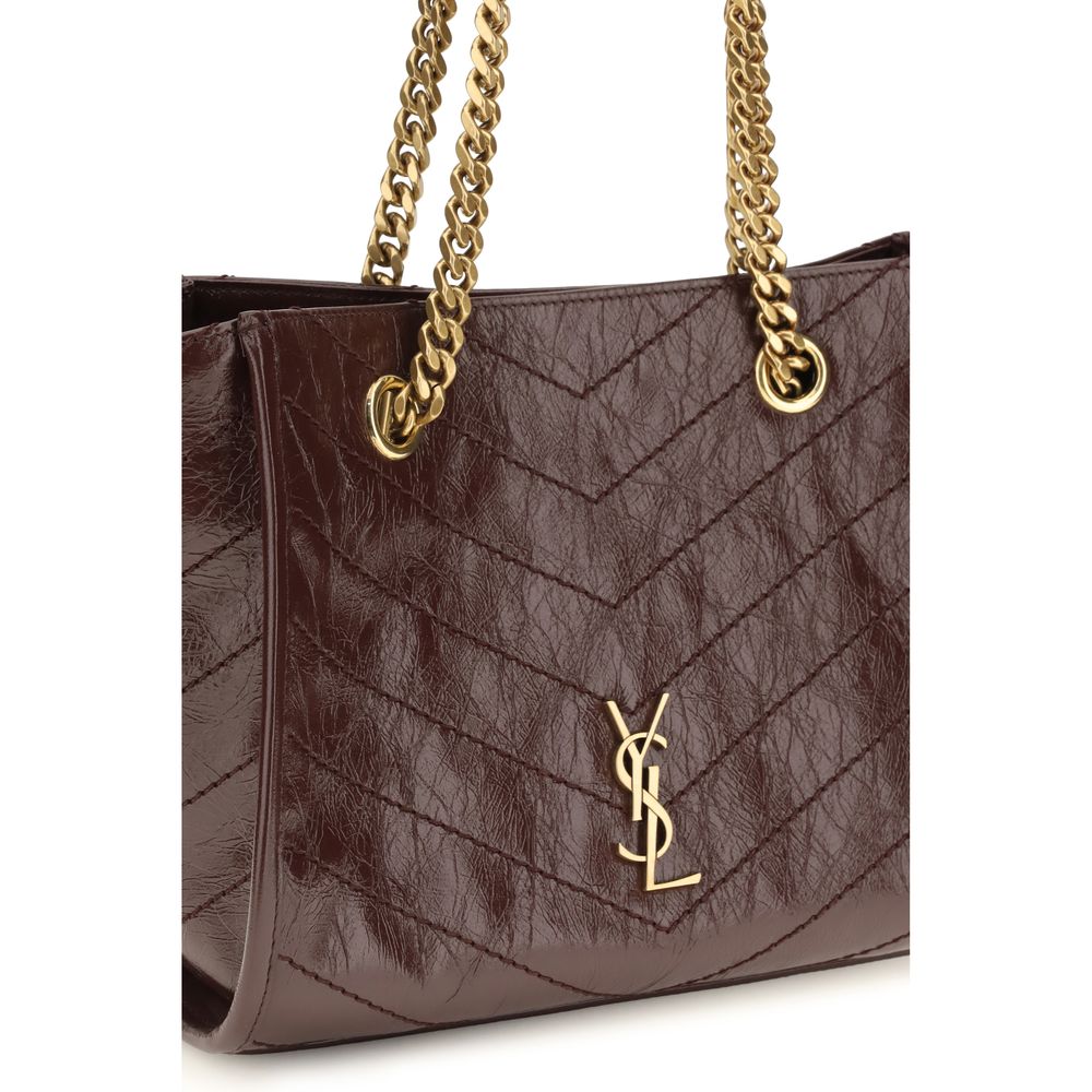 Saint Laurent Niki small Shopping Brown Leather Shoulder Bag