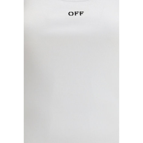 Off-White White Cotton Sleeveles T-Shirt