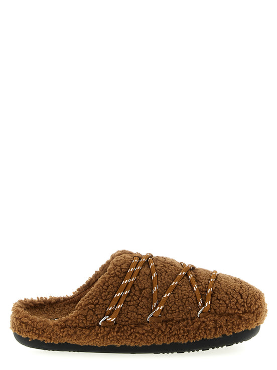 Moon Boot Brown Polyester Slippers