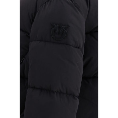 PINKO Black Nylon Full-Length Jacket