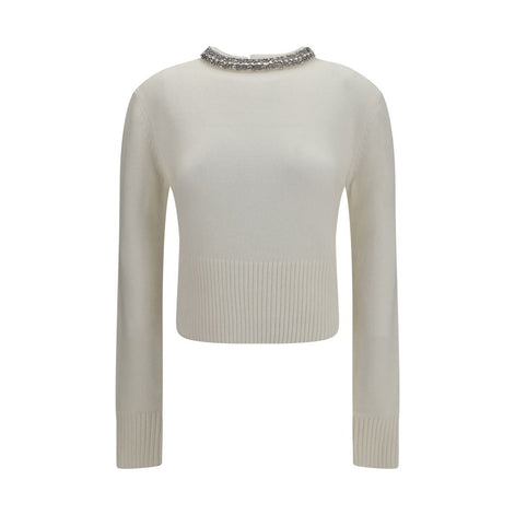 PINKO White Wool Oves Aries Sweatshirt