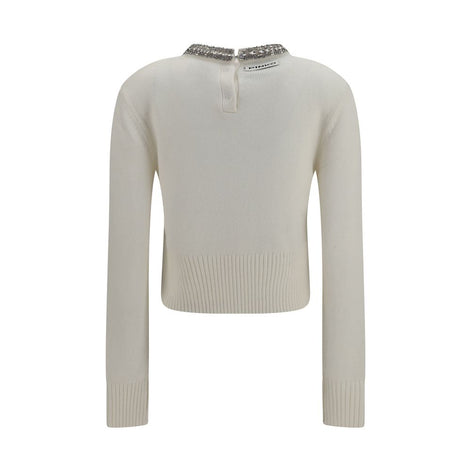 PINKO White Wool Oves Aries Sweatshirt