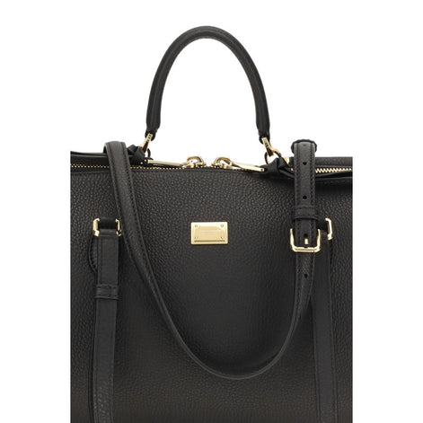 Dolce & Gabbana Black Calf Leather Bos Taurus Shoulder Bag