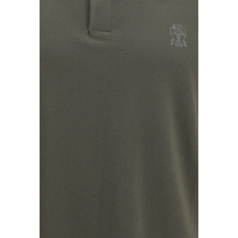 Brunello Cucinelli Bicolor Cotton Polo Shirt