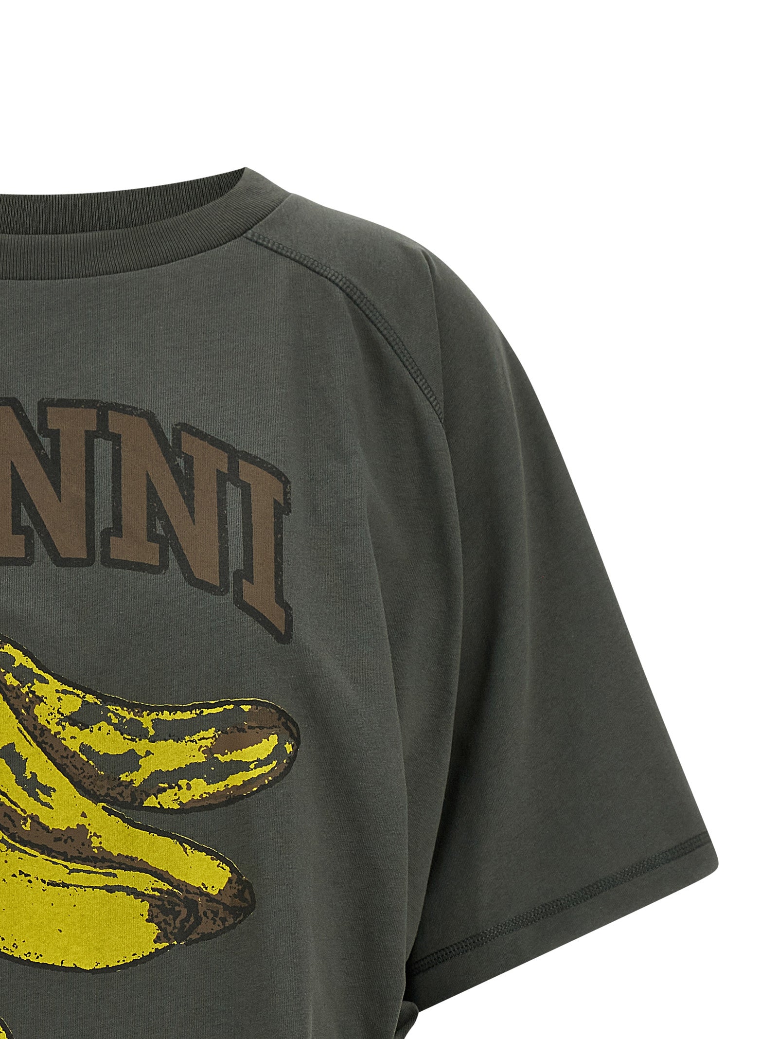 Ganni Gray Organic Cotton Sportswear