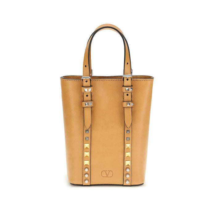 Valentino Garavani Beige Calf Leather Bos Taurus Shoulder Bag