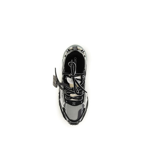 Off-White Gray Polyester Athletic Sneakers
