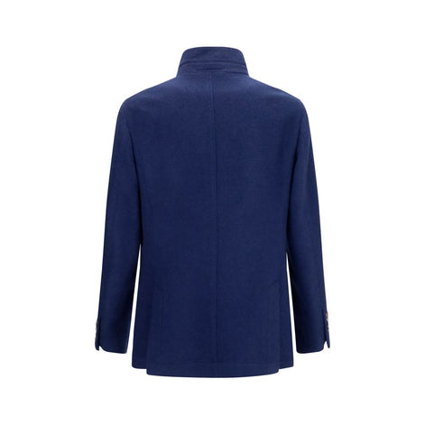 Brunello Cucinelli Blue Cashmere Full-Length Jacket