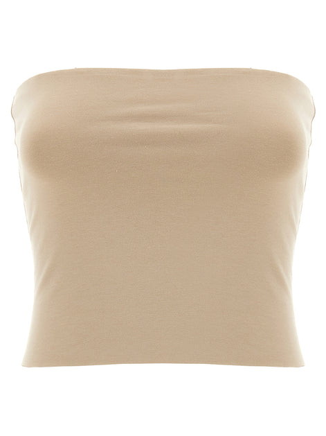 Brunello Cucinelli Beige Cotton Sleeveles T-Shirt