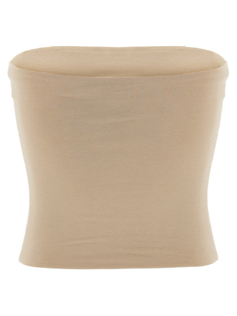Brunello Cucinelli Beige Cotton Sleeveles T-Shirt