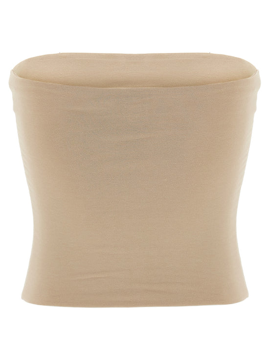 Brunello Cucinelli Beige Cotton Sleeveles T-Shirt