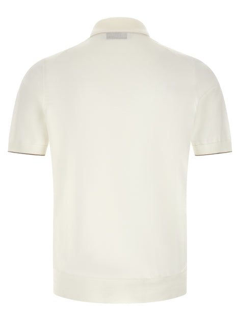 Brunello Cucinelli White Cotton Polo Shirt