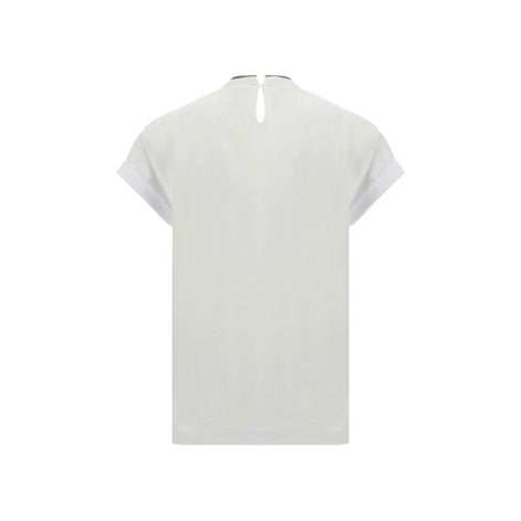 Brunello Cucinelli White Elastane T-Shirt